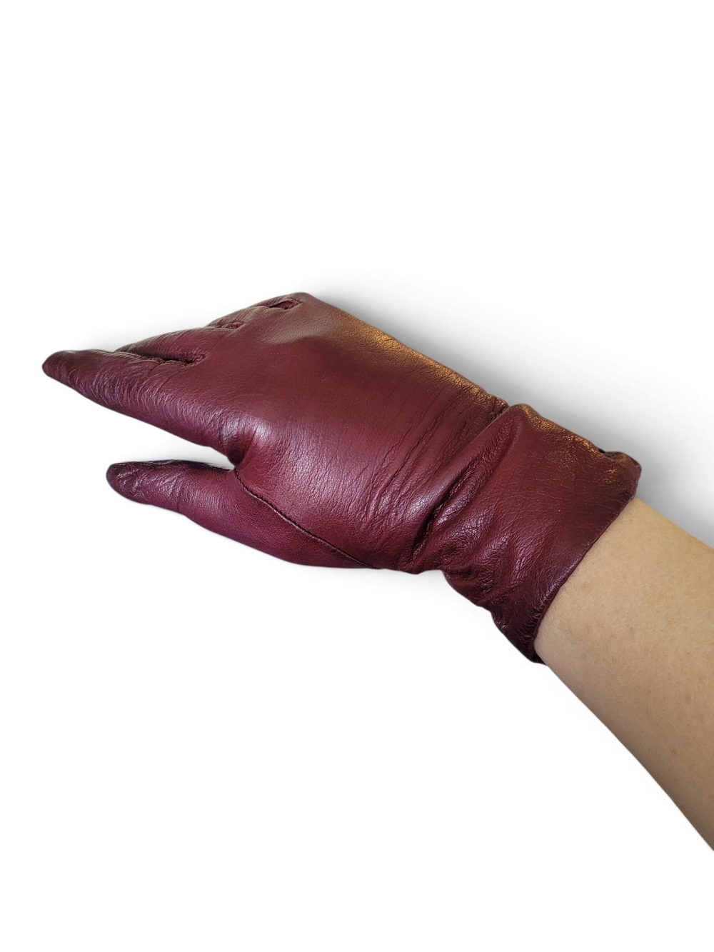 Vintage Burgundy Leather Gloves Size 7 Sears